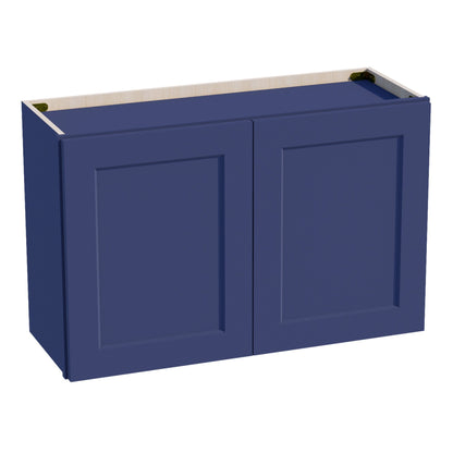 HB - W3321: Indigo Blue Shaker 33"W x 21"H 2 Doors Standard Wall Bridge Cabinet - NextCabinets