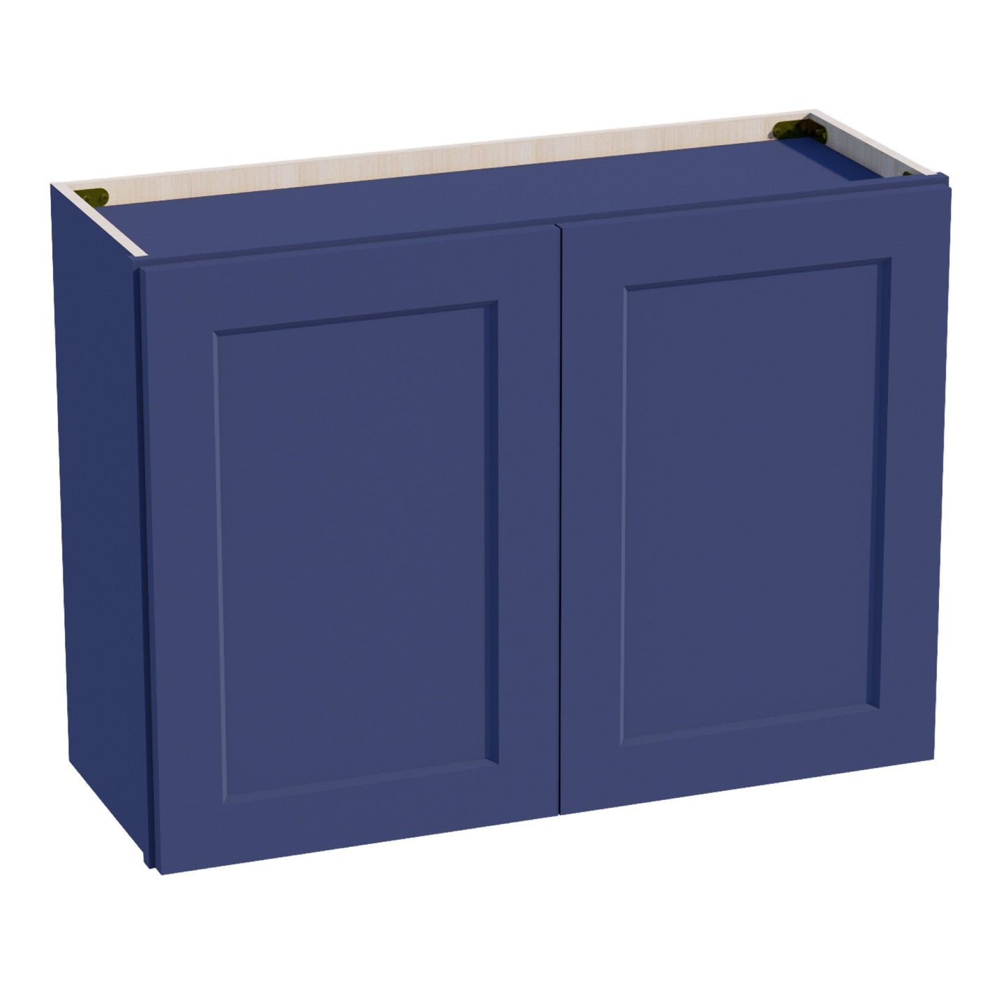 HB - W3324: Indigo Blue Shaker 33"W x 24"H 2 Doors Standard Wall Bridge Cabinet - NextCabinets