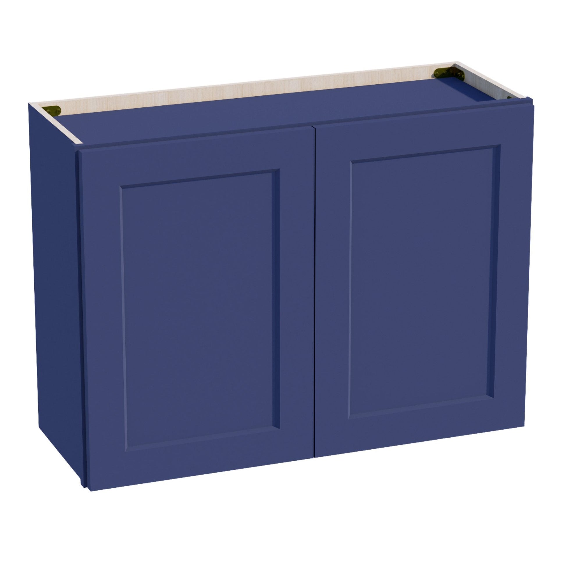 HB - W3324: Indigo Blue Shaker 33"W x 24"H 2 Doors Standard Wall Bridge Cabinet - NextCabinets