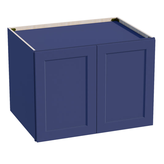 HB - W332424: Indigo Blue Shaker 33"W x 24"H x 24"D 2 Doors & 1 Shelf Standard Bridge Wall Cabinet - NextCabinets