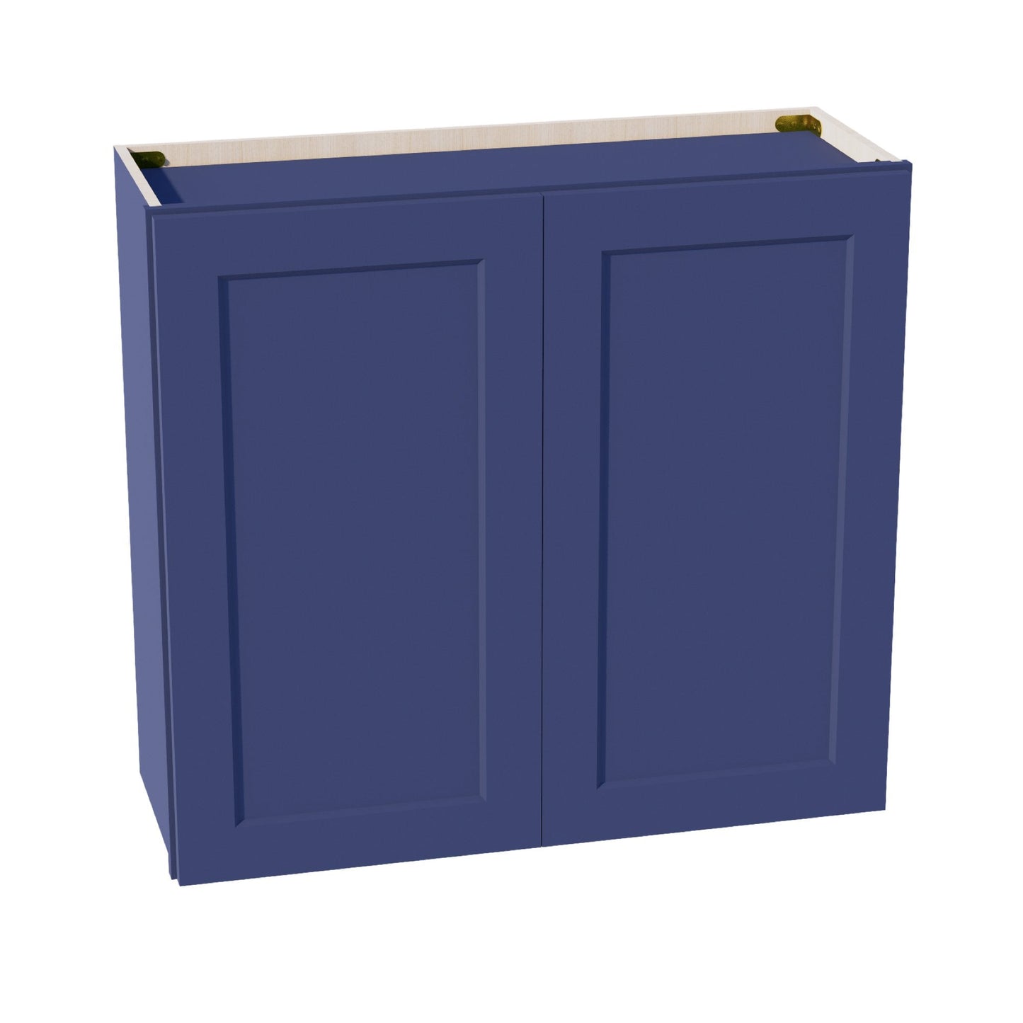HB - W3330: Indigo Blue Shaker 33"W x 30"H 2 Doors & 2 Shelves Standard Wall Cabinet - NextCabinets