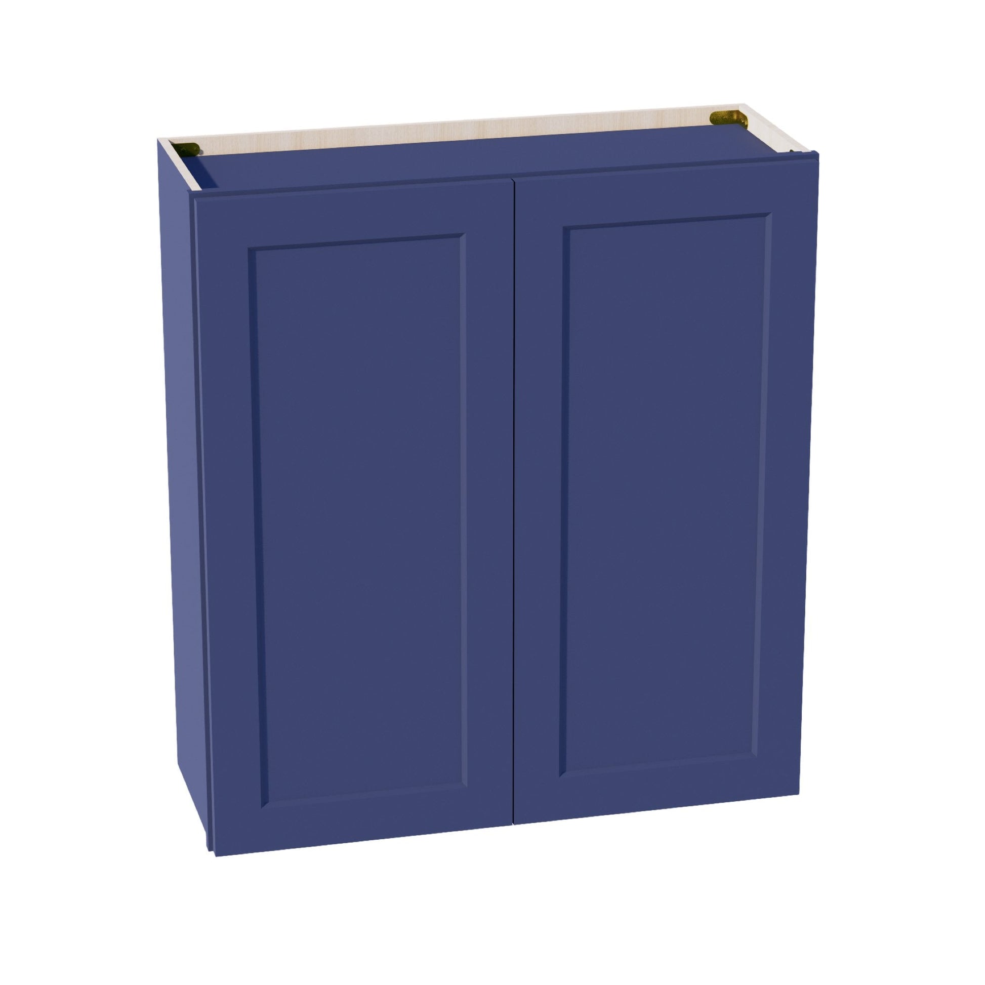 HB - W3336: Indigo Blue Shaker 33"W x 36"H 2 Doors & 2 Shelves Standard Wall Cabinet - NextCabinets