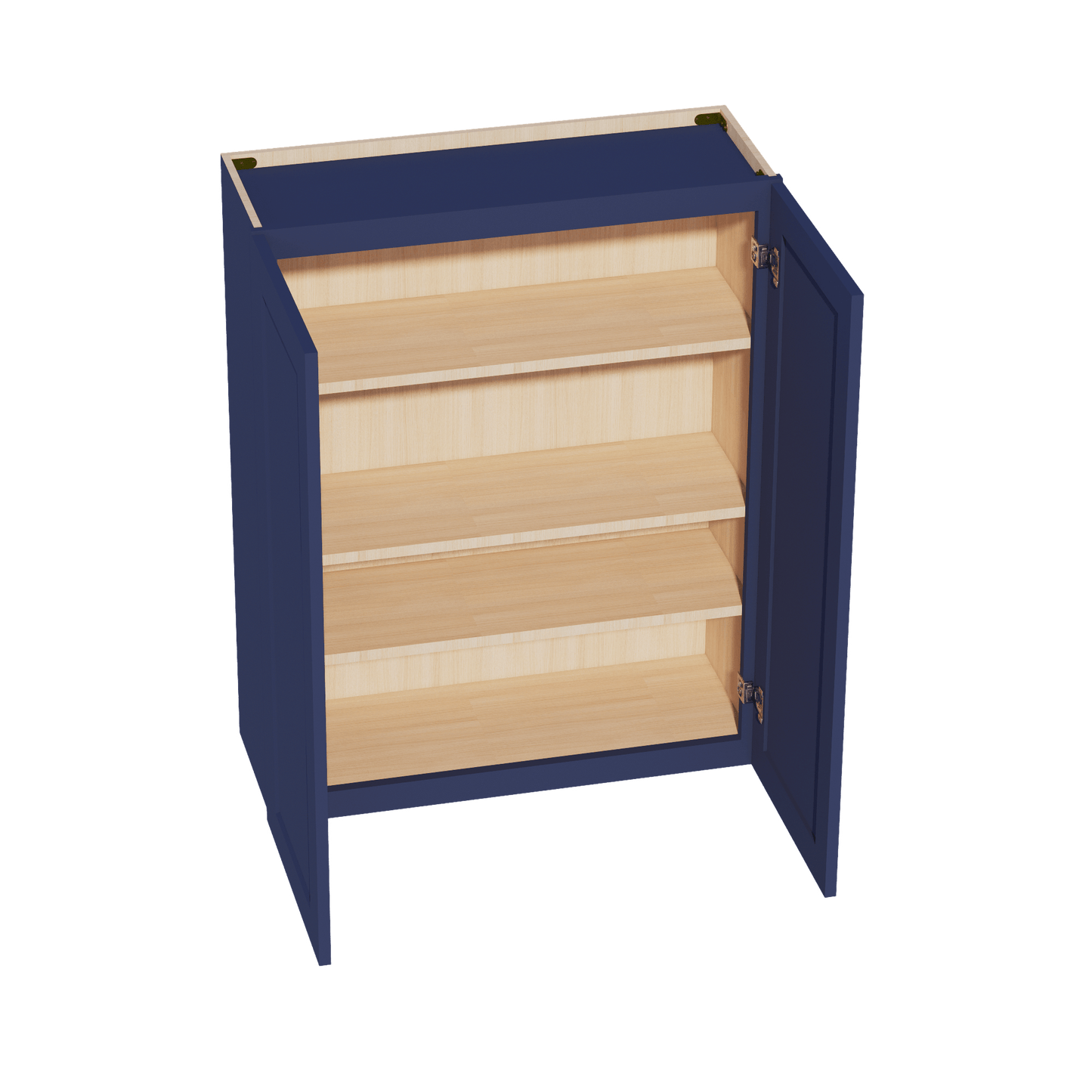 HB - W3342: Indigo Blue Shaker 33"W x 42"H 2 Doors & 3 Shelves Standard Wall Cabinet - NextCabinets