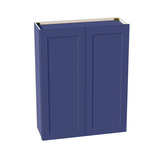 HB - W3342: Indigo Blue Shaker 33"W x 42"H 2 Doors & 3 Shelves Standard Wall Cabinet - NextCabinets