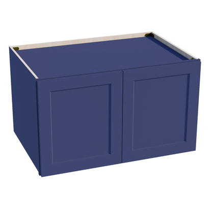HB - W361224: Indigo Blue Shaker 36"W x 12"H x 24"D 2 Doors Standard Bridge Wall Cabinet - NextCabinets