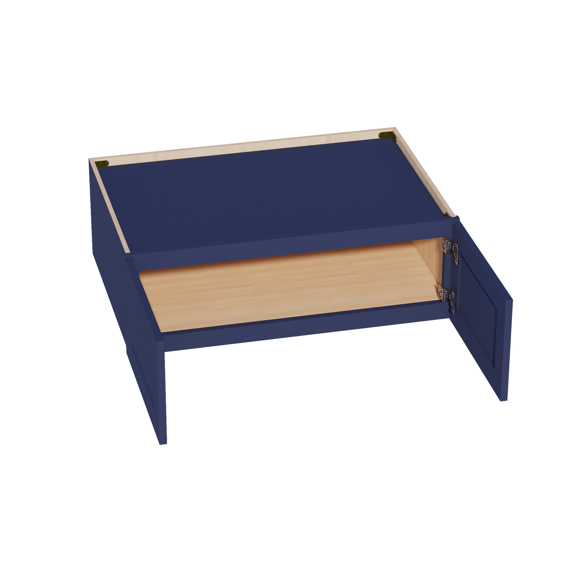 HB - W361224: Indigo Blue Shaker 36"W x 12"H x 24"D 2 Doors Standard Bridge Wall Cabinet - NextCabinets