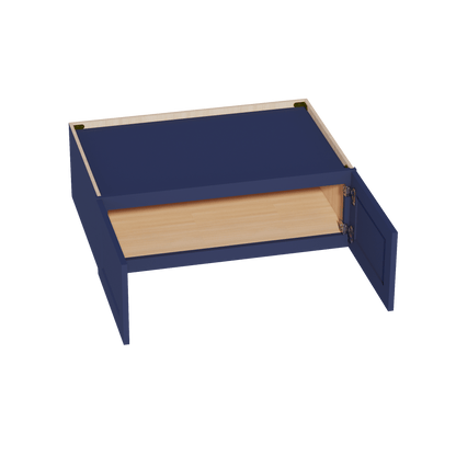 HB - W361224: Indigo Blue Shaker 36"W x 12"H x 24"D 2 Doors Standard Bridge Wall Cabinet - NextCabinets