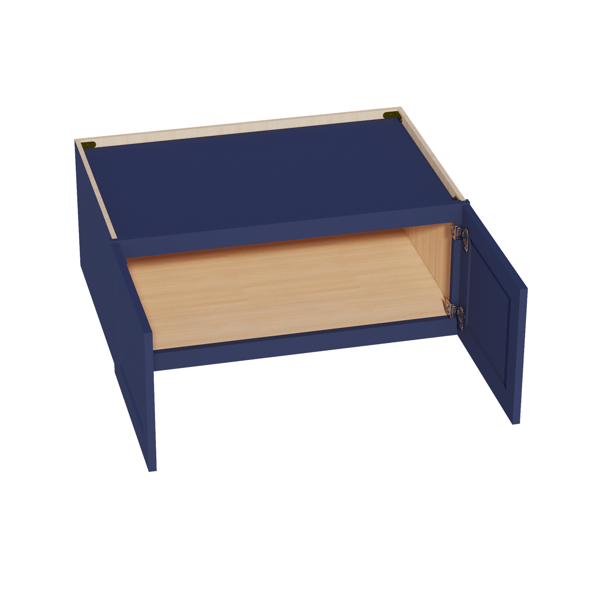 HB - W361524: Indigo Blue Shaker 36"W x 15"H x 24"D 2 Doors Standard Bridge Wall Cabinet - NextCabinets