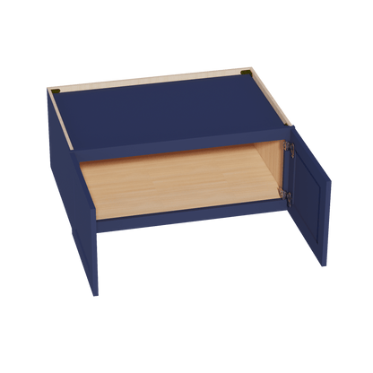 HB - W361524: Indigo Blue Shaker 36"W x 15"H x 24"D 2 Doors Standard Bridge Wall Cabinet - NextCabinets