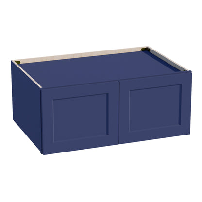 HB - W361524: Indigo Blue Shaker 36"W x 15"H x 24"D 2 Doors Standard Bridge Wall Cabinet - NextCabinets