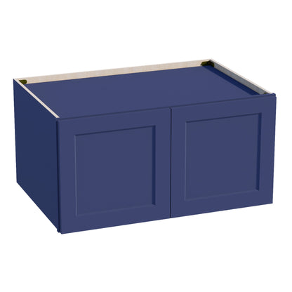HB - W361824: Indigo Blue Shaker 36"W x 18"H x 24"D 2 Doors Standard Bridge Wall Cabinet - NextCabinets