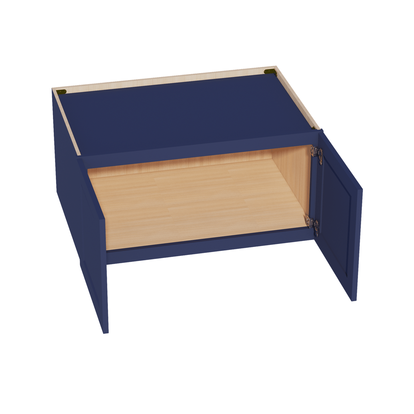 HB - W361824: Indigo Blue Shaker 36"W x 18"H x 24"D 2 Doors Standard Bridge Wall Cabinet - NextCabinets