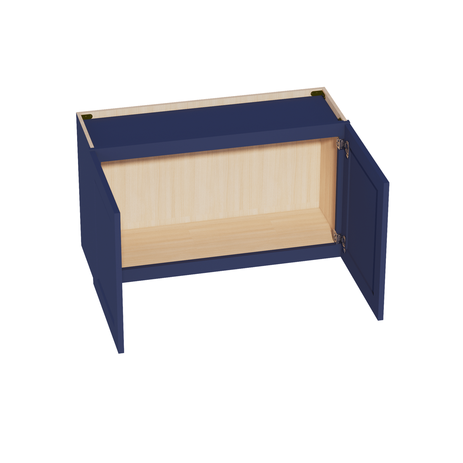HB - W3621: Indigo Blue Shaker 36"W x 21"H 2 Doors Standard Wall Bridge Cabinet - NextCabinets