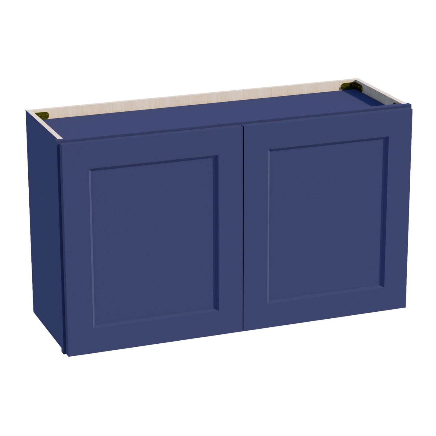 HB - W3621: Indigo Blue Shaker 36"W x 21"H 2 Doors Standard Wall Bridge Cabinet - NextCabinets