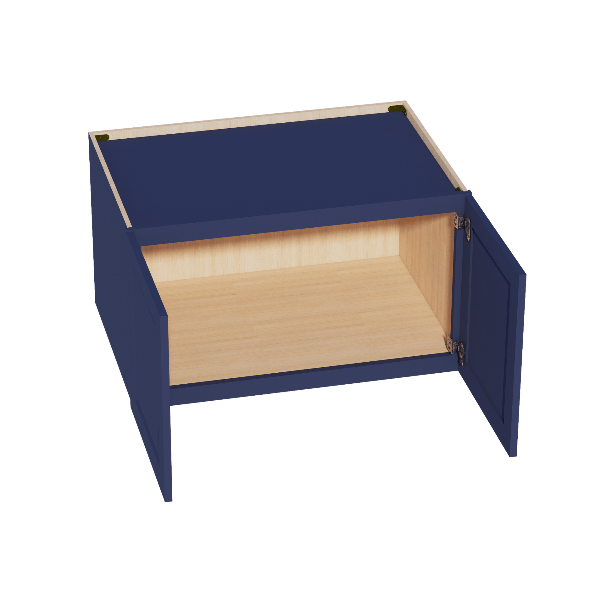 HB - W362124: Indigo Blue Shaker 36"W x 21"H x 24"D 2 Doors & 1 Shelf Standard Bridge Wall Cabinet - NextCabinets