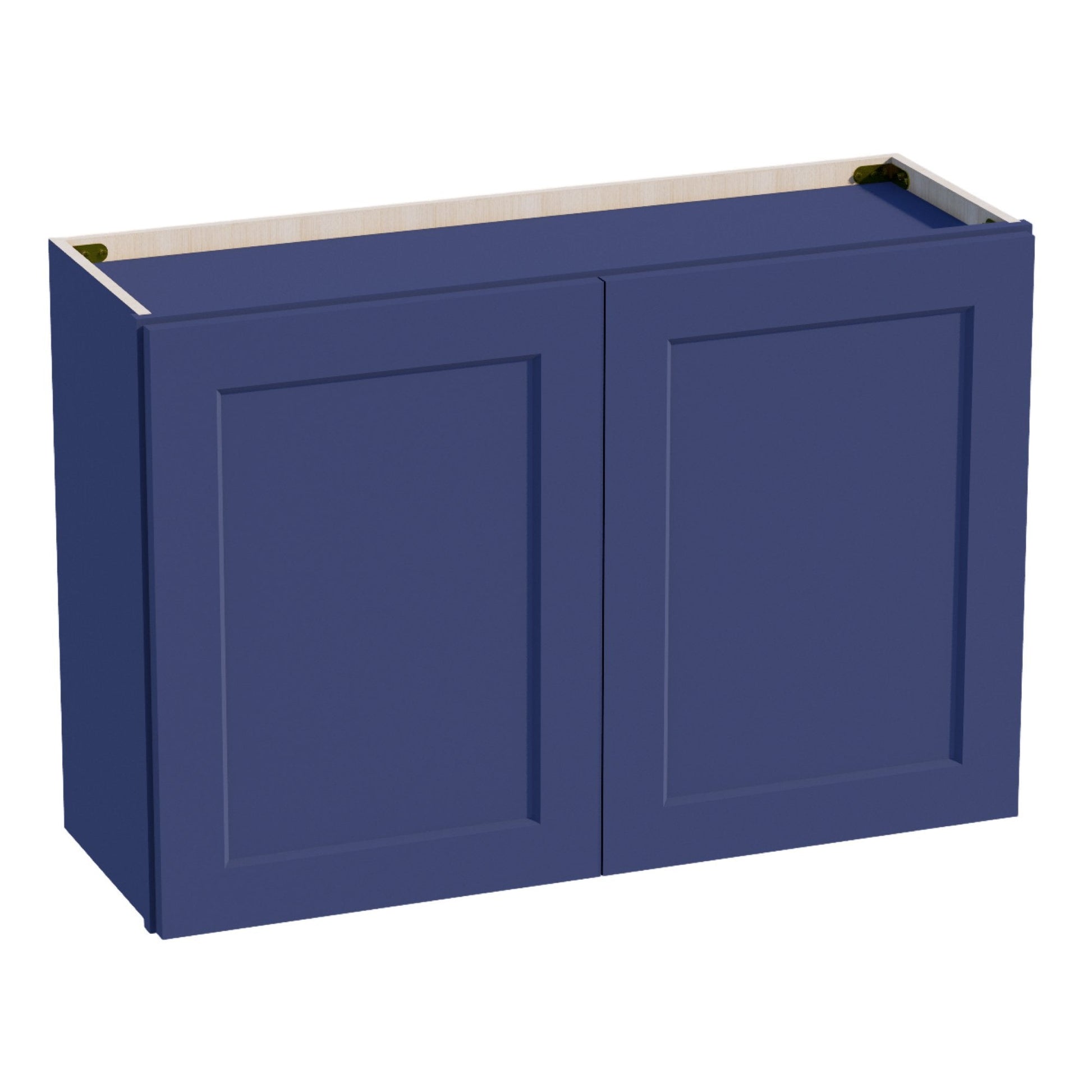HB - W3624: Indigo Blue Shaker 36"W x 24"H 2 Doors Standard Wall Bridge Cabinet - NextCabinets