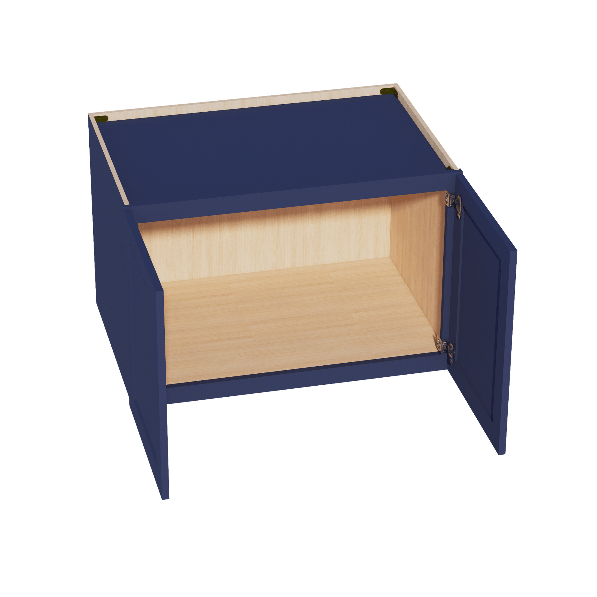 HB - W362424: Indigo Blue Shaker 36"W x 24"H x 24"D 2 Doors & 1 Shelf Standard Bridge Wall Cabinet - NextCabinets