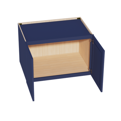 HB - W362424: Indigo Blue Shaker 36"W x 24"H x 24"D 2 Doors & 1 Shelf Standard Bridge Wall Cabinet - NextCabinets