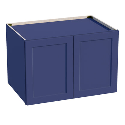 HB - W362424: Indigo Blue Shaker 36"W x 24"H x 24"D 2 Doors & 1 Shelf Standard Bridge Wall Cabinet - NextCabinets