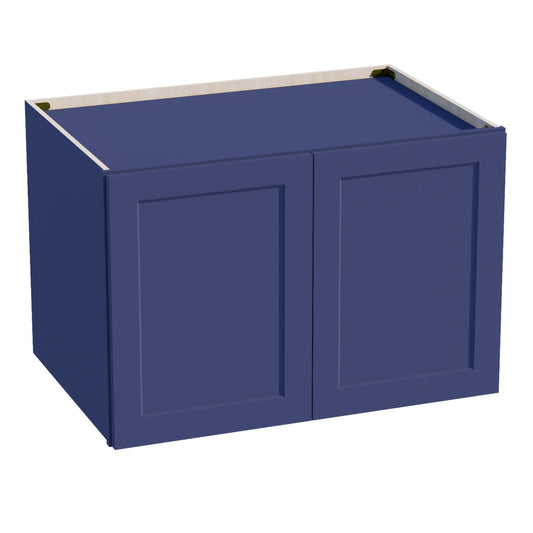 HB - W362424: Indigo Blue Shaker 36"W x 24"H x 24"D 2 Doors & 1 Shelf Standard Bridge Wall Cabinet - NextCabinets