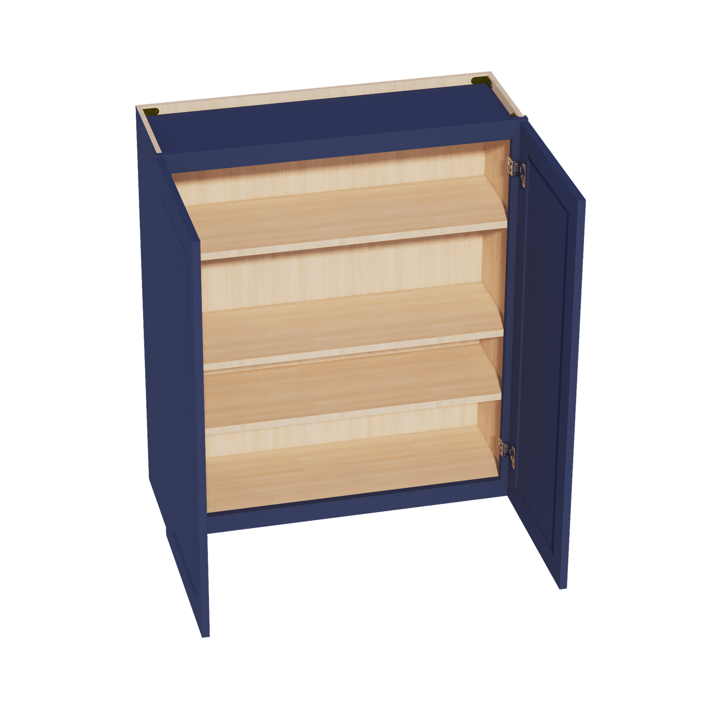 HB - W3642: Indigo Blue Shaker 36"W x 42"H 2 Doors & 3 Shelves Standard Wall Cabinet - NextCabinets