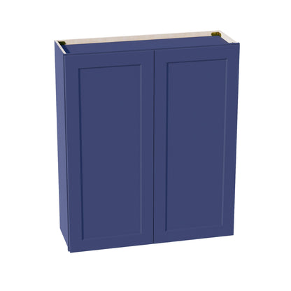 HB - W3642: Indigo Blue Shaker 36"W x 42"H 2 Doors & 3 Shelves Standard Wall Cabinet - NextCabinets