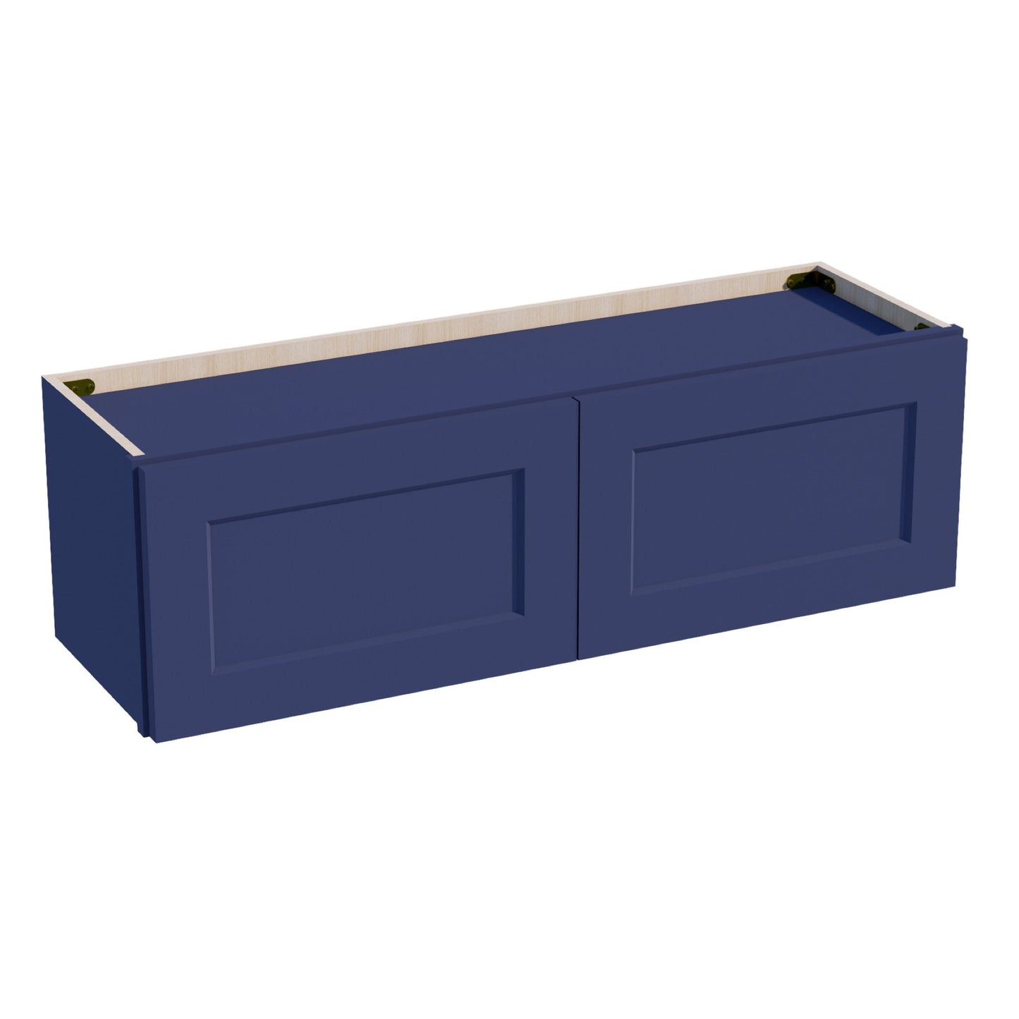 HB - W3912: Indigo Blue Shaker 39"W x 12"H 2 Doors Standard Wall Bridge Cabinet - NextCabinets