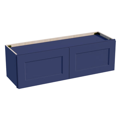 HB - W3912: Indigo Blue Shaker 39"W x 12"H 2 Doors Standard Wall Bridge Cabinet - NextCabinets