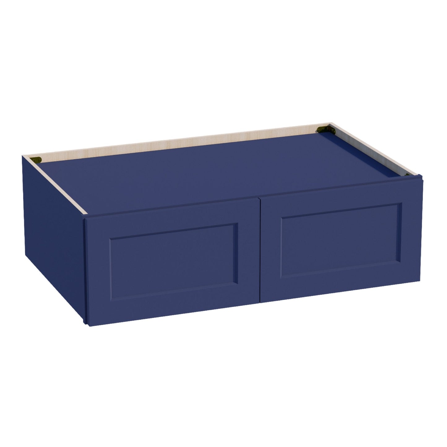 HB - W391224: Indigo Blue Shaker 39"W x 12"H x 24"D 2 Doors Standard Bridge Wall Cabinet - NextCabinets