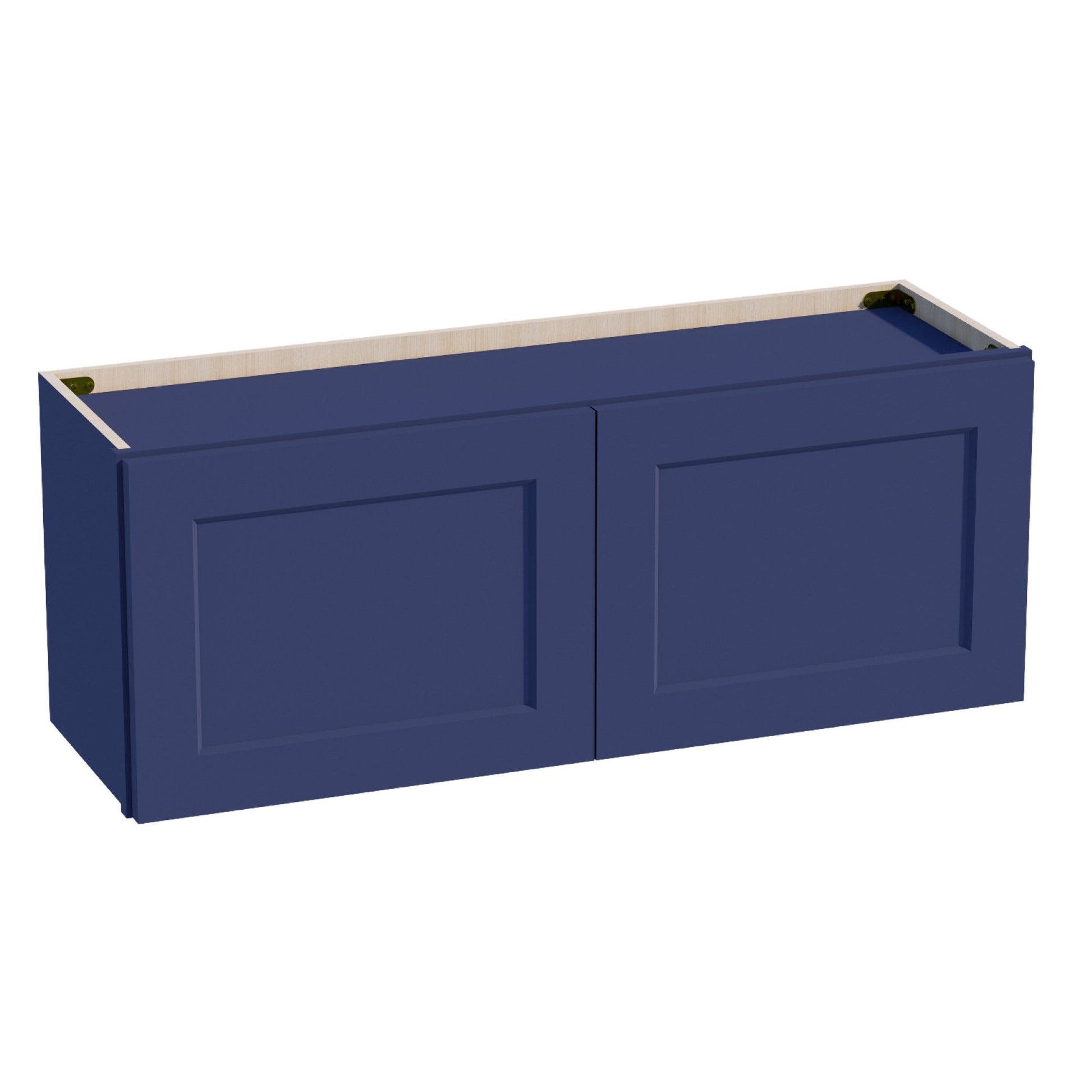 HB - W3915: Indigo Blue Shaker 39"W x 15"H 2 Doors Standard Wall Bridge Cabinet - NextCabinets