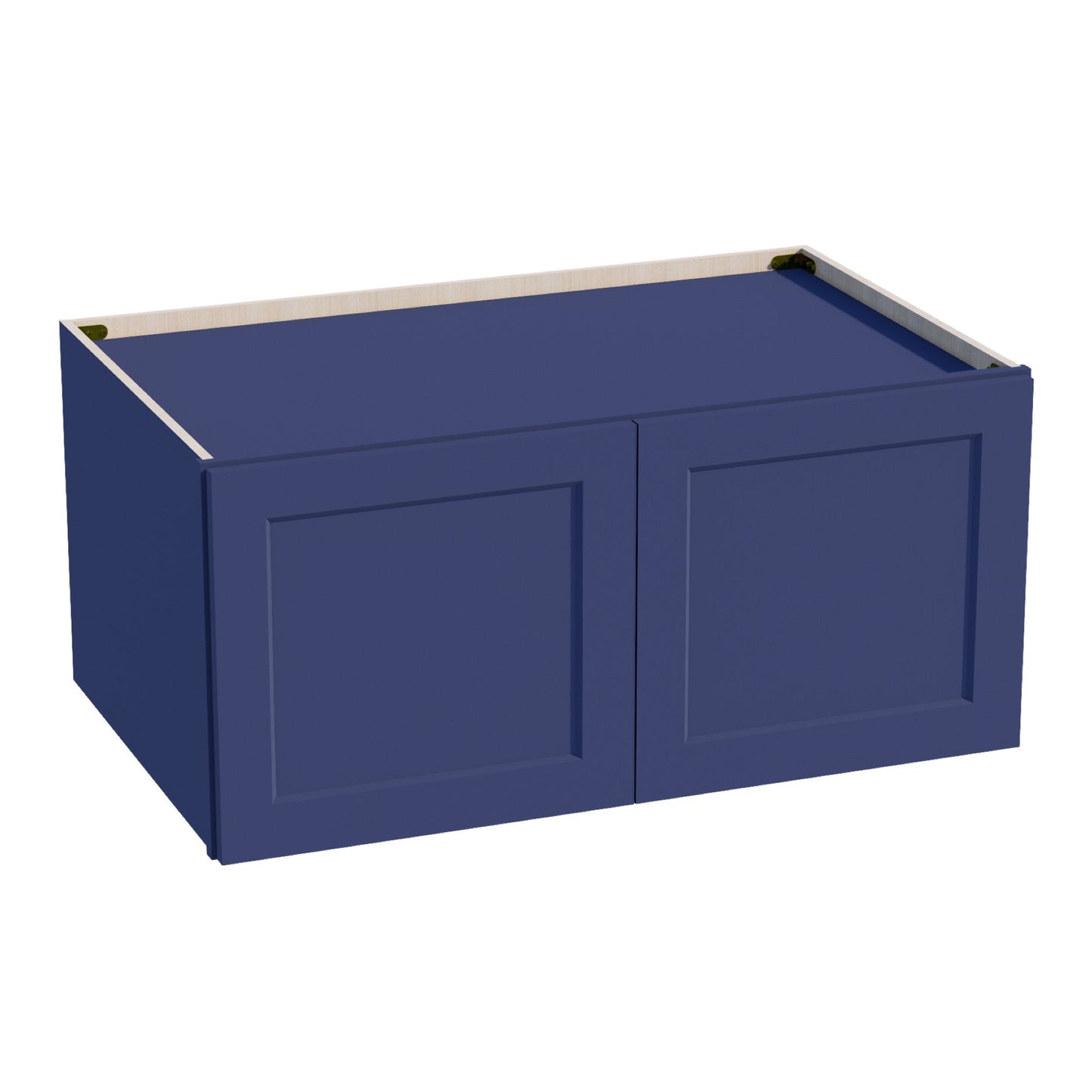HB - W391824: Indigo Blue Shaker 39"W x 18"H x 24"D 2 Doors Standard Bridge Wall Cabinet - NextCabinets