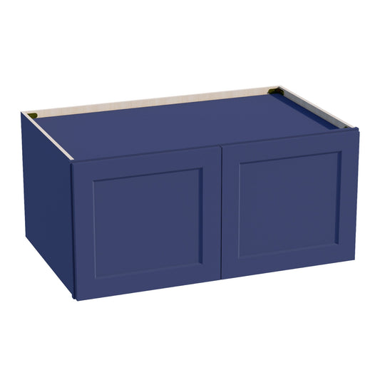 HB - W391824: Indigo Blue Shaker 39"W x 18"H x 24"D 2 Doors Standard Bridge Wall Cabinet - NextCabinets