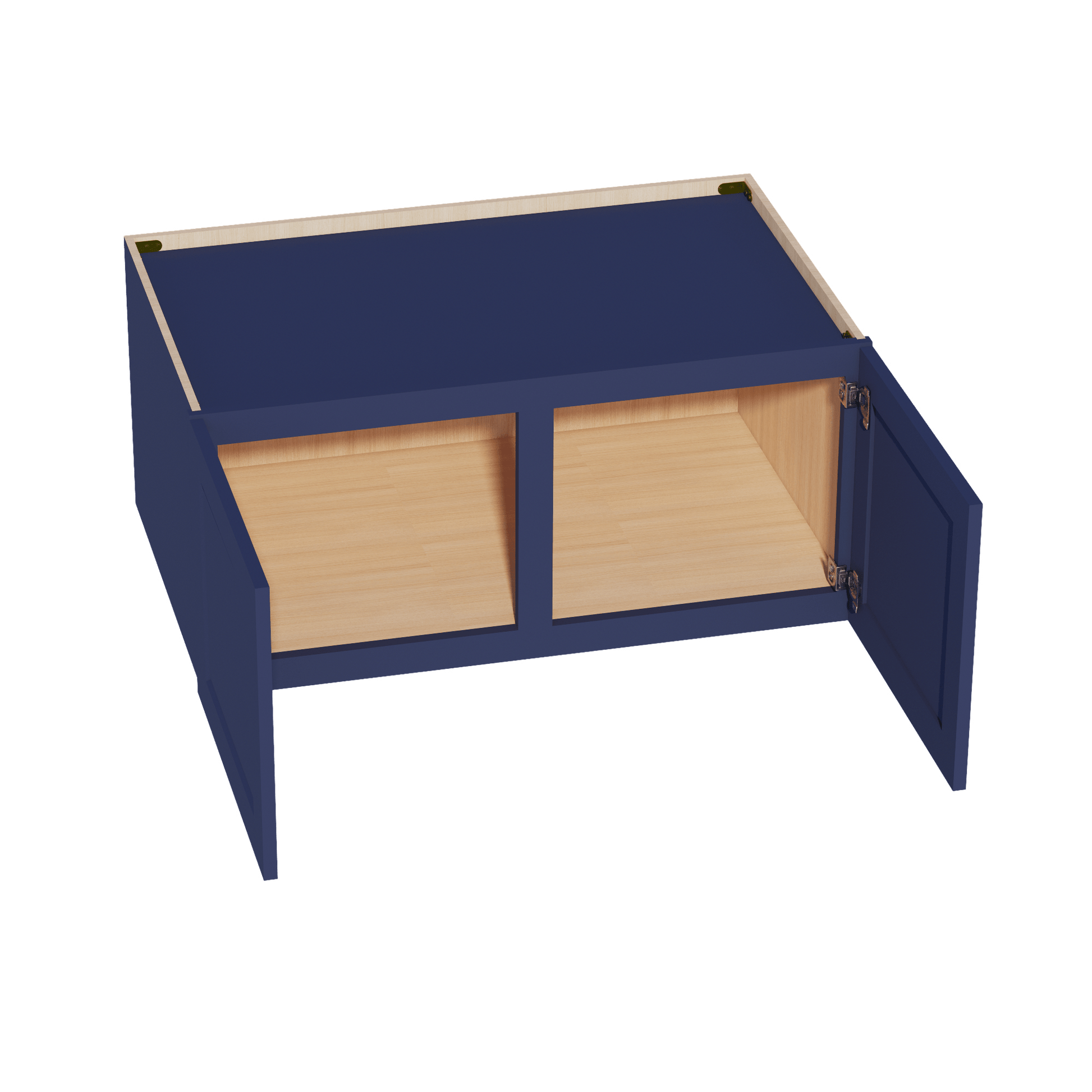 HB - W391824: Indigo Blue Shaker 39"W x 18"H x 24"D 2 Doors Standard Bridge Wall Cabinet - NextCabinets