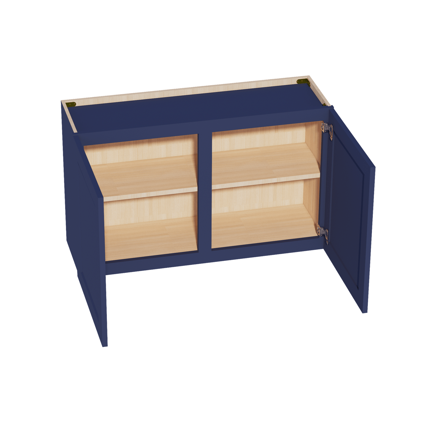 HB - W3924: Indigo Blue Shaker 39"W x 24"H 2 Doors Standard Wall Bridge Cabinet - NextCabinets