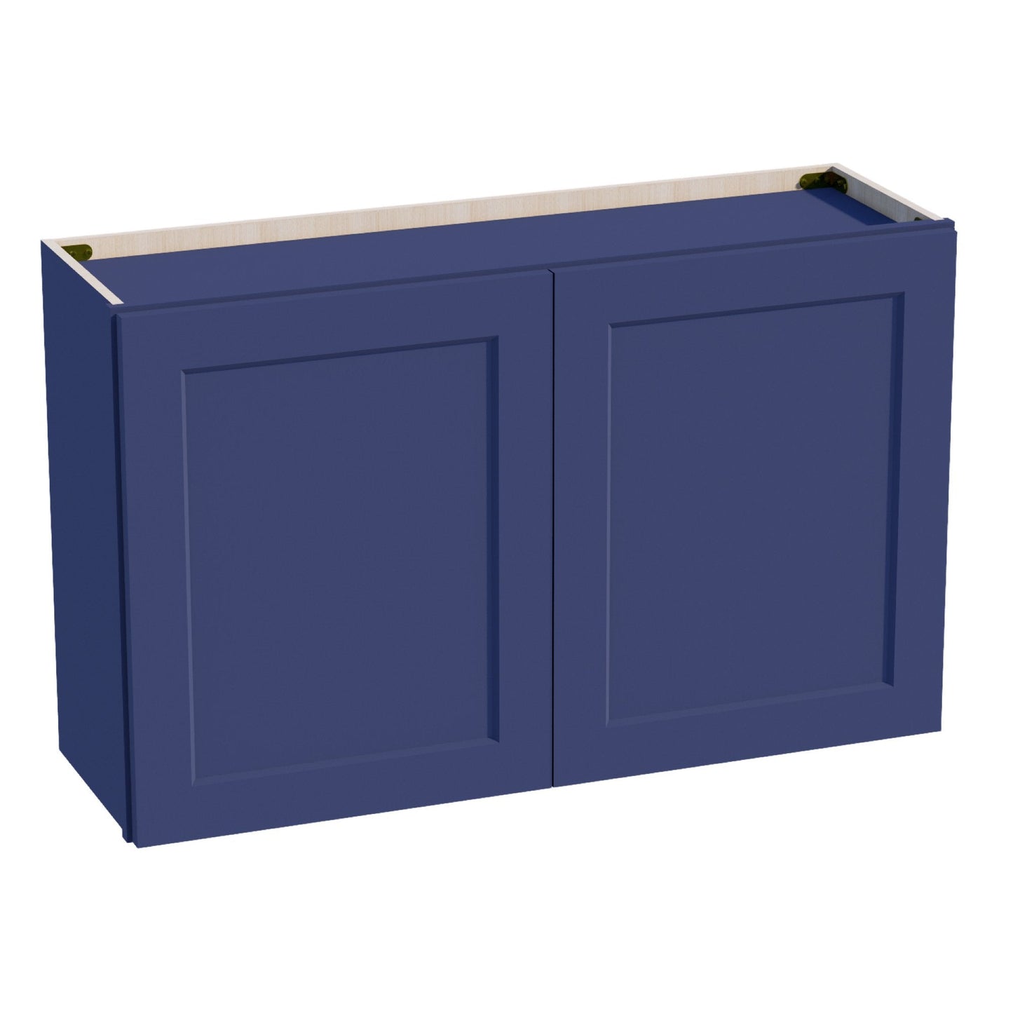 HB - W3924: Indigo Blue Shaker 39"W x 24"H 2 Doors Standard Wall Bridge Cabinet - NextCabinets