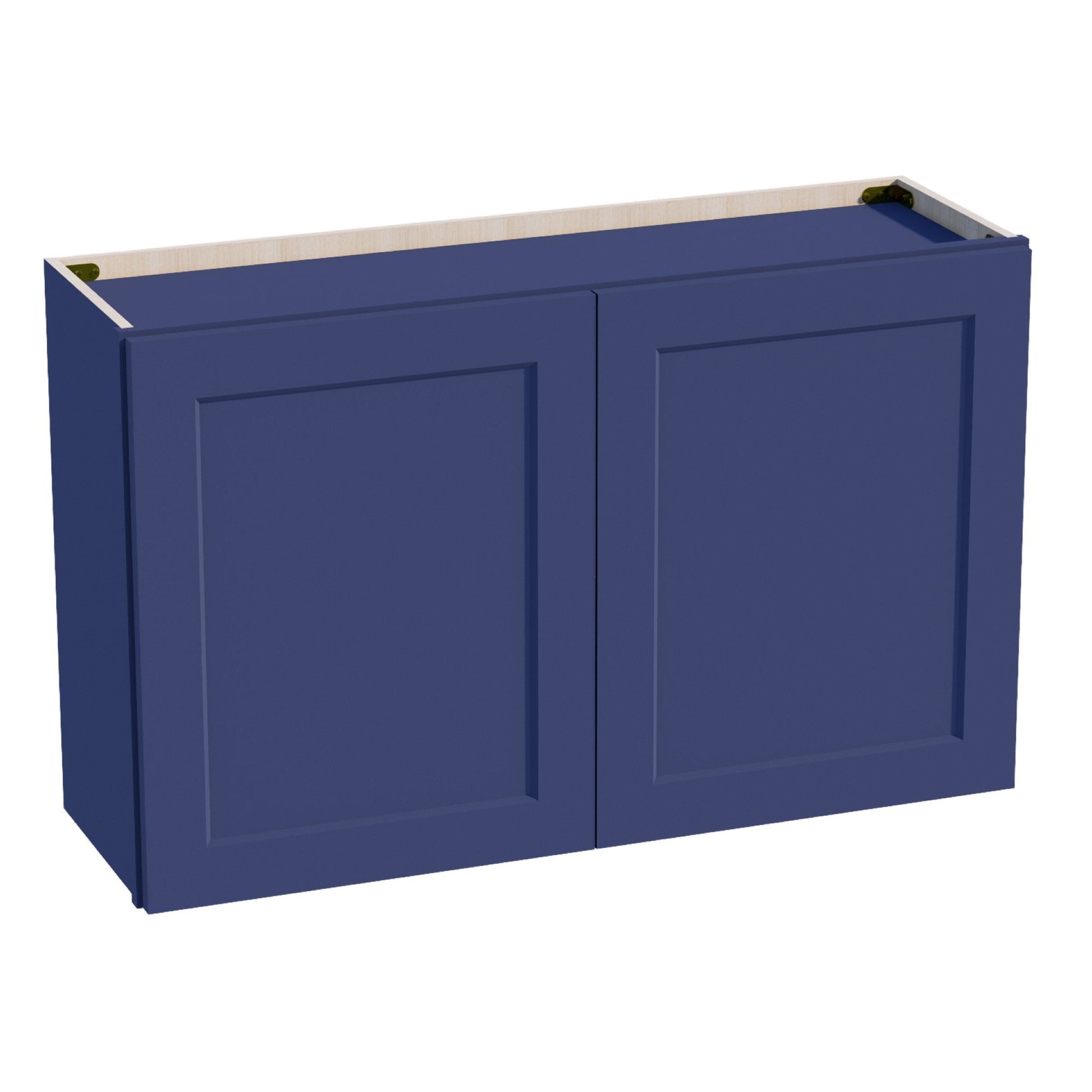 HB - W3924: Indigo Blue Shaker 39"W x 24"H 2 Doors Standard Wall Bridge Cabinet - NextCabinets