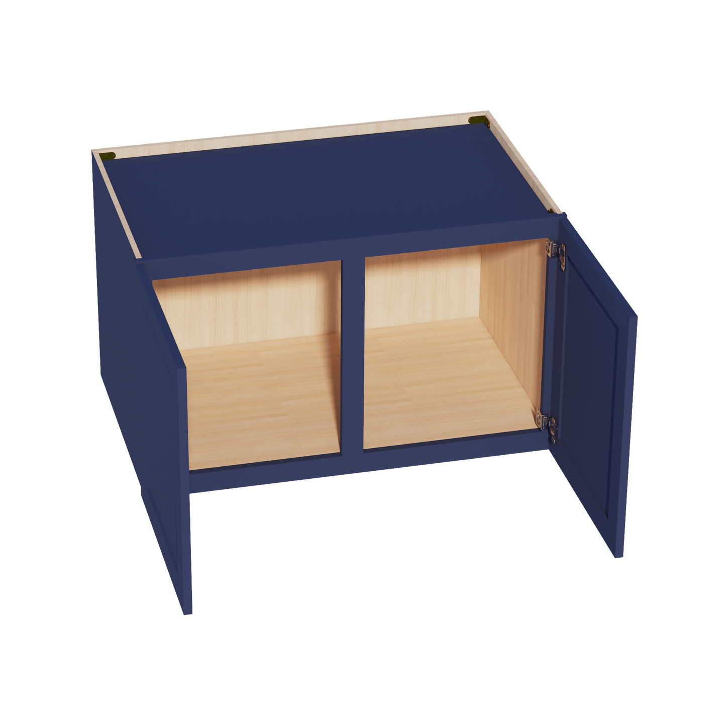 HB - W392424: Indigo Blue Shaker 39"W x 24"H x 24"D 2 Doors & 1 Shelf Standard Bridge Wall Cabinet - NextCabinets