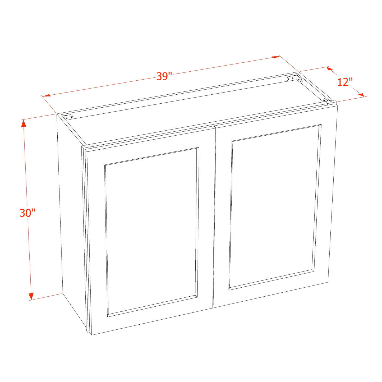 HB - W3930: Indigo Blue Shaker 39"W x 30"H 2 Doors & 2 Shelves Standard Wall Cabinet - NextCabinets