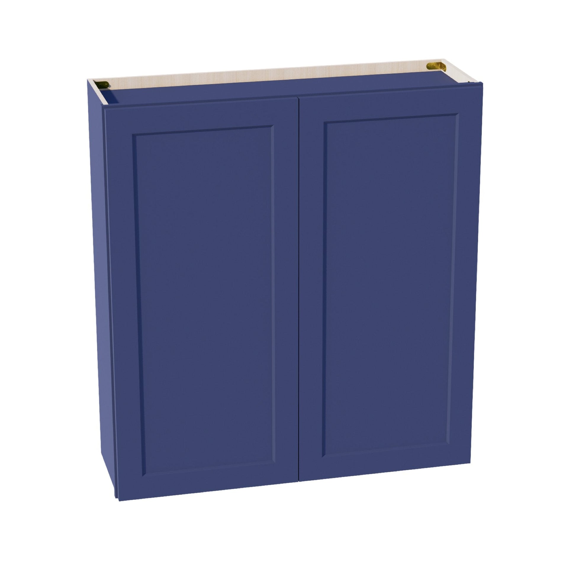 HB - W3942: Indigo Blue Shaker 39"W x 42"H 2 Doors & 3 Shelves Standard Wall Cabinet - NextCabinets