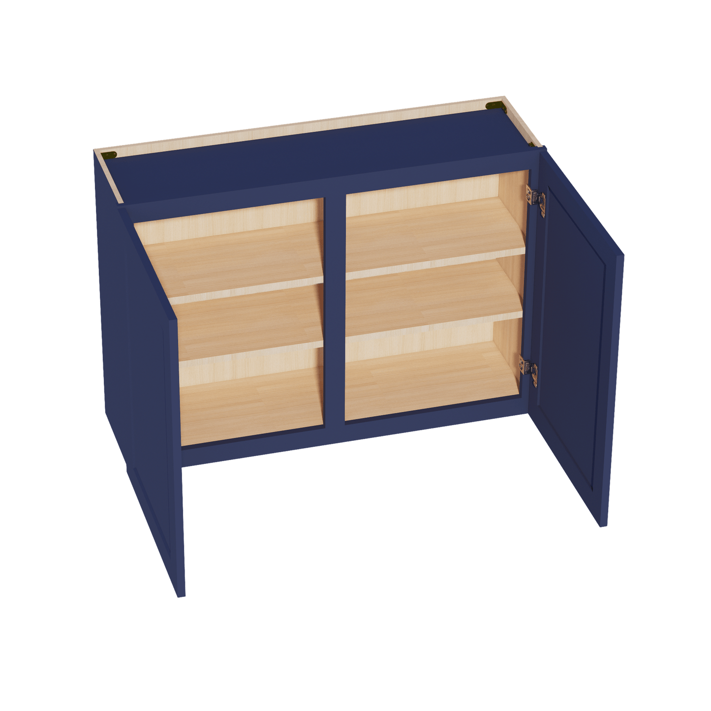 HB - W4230: Indigo Blue Shaker 42"W x 30"H 2 Doors & 2 Shelves Standard Wall Cabinet - NextCabinets