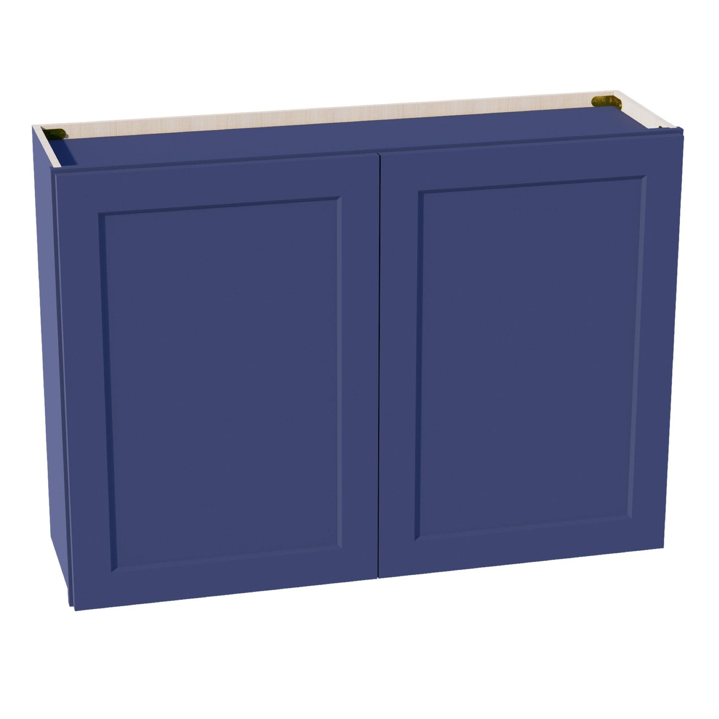 HB - W4230: Indigo Blue Shaker 42"W x 30"H 2 Doors & 2 Shelves Standard Wall Cabinet - NextCabinets