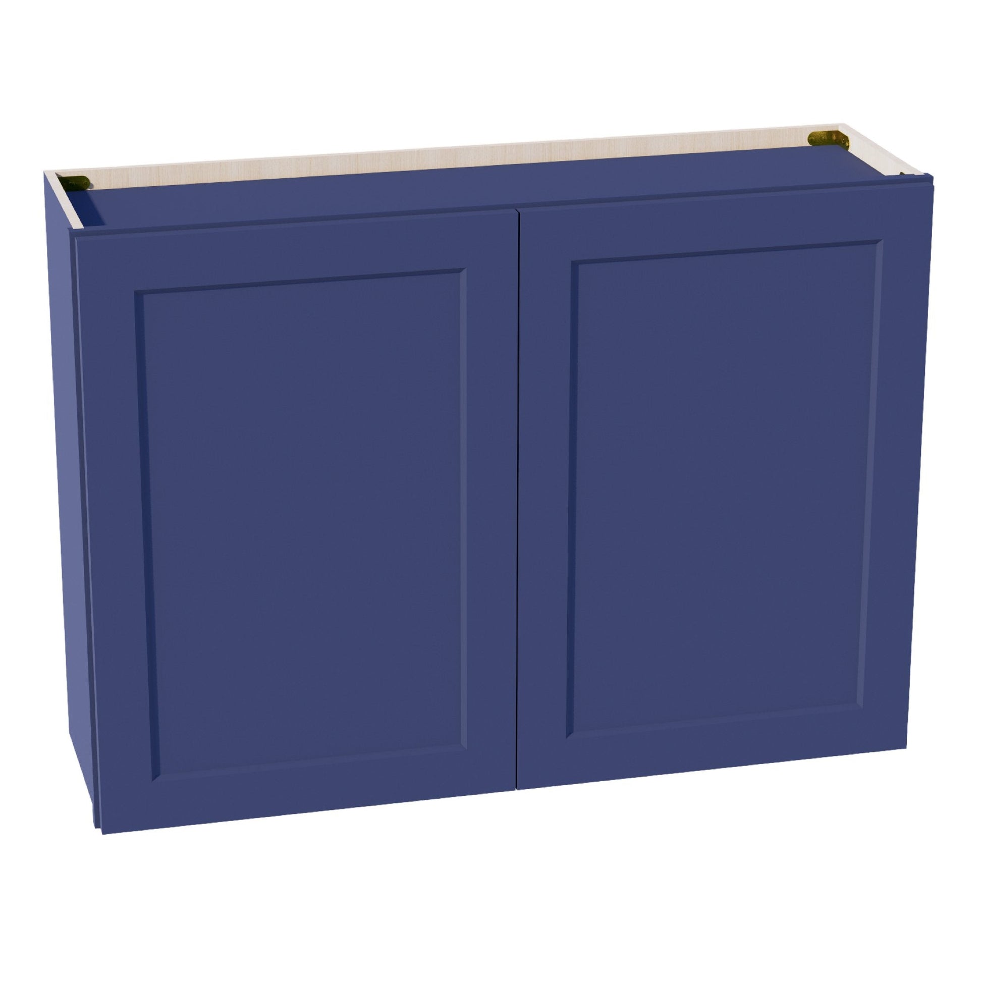 HB - W4230: Indigo Blue Shaker 42"W x 30"H 2 Doors & 2 Shelves Standard Wall Cabinet - NextCabinets