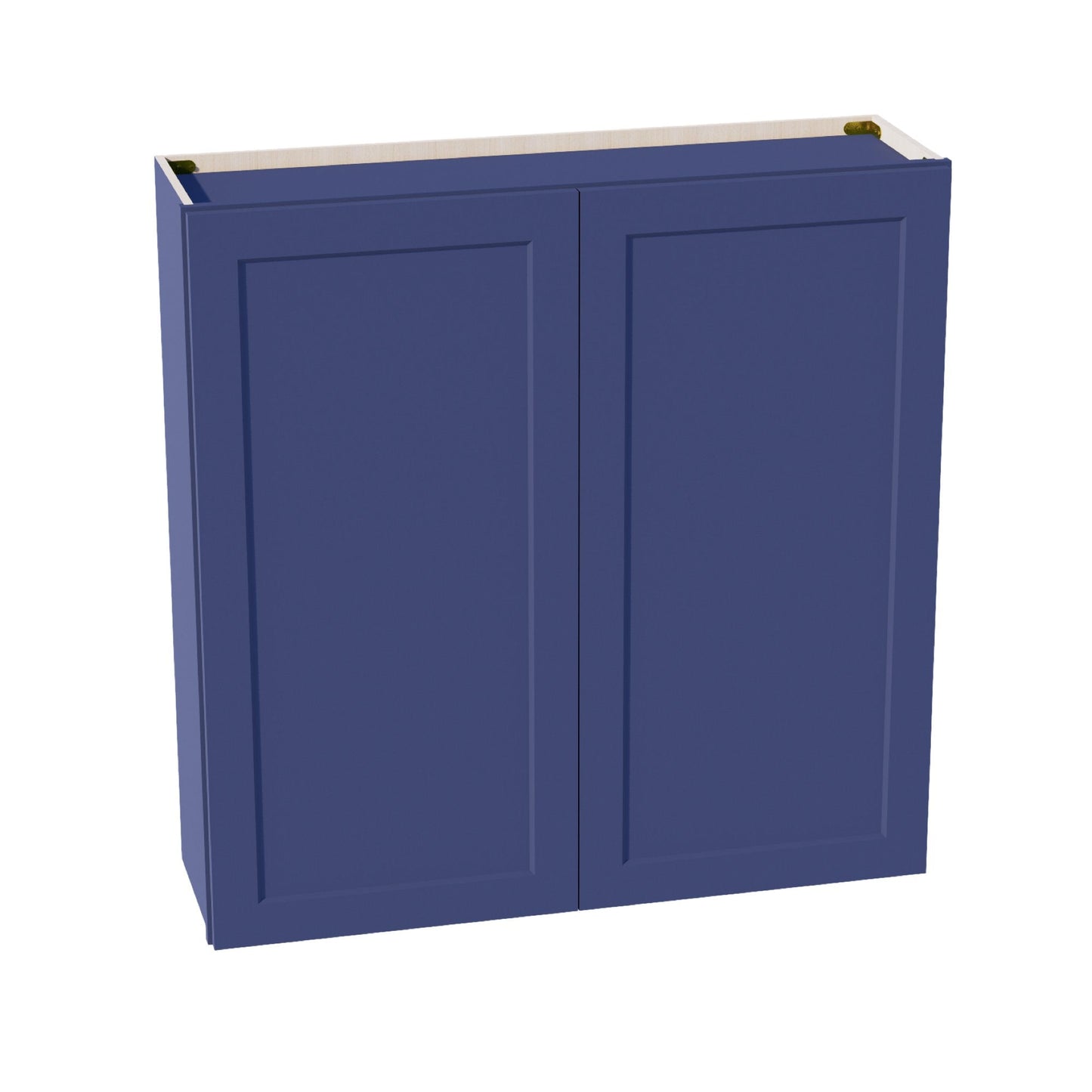 HB - W4242: Indigo Blue Shaker 42"W x 42"H 2 Doors & 3 Shelves Standard Wall Cabinet - NextCabinets