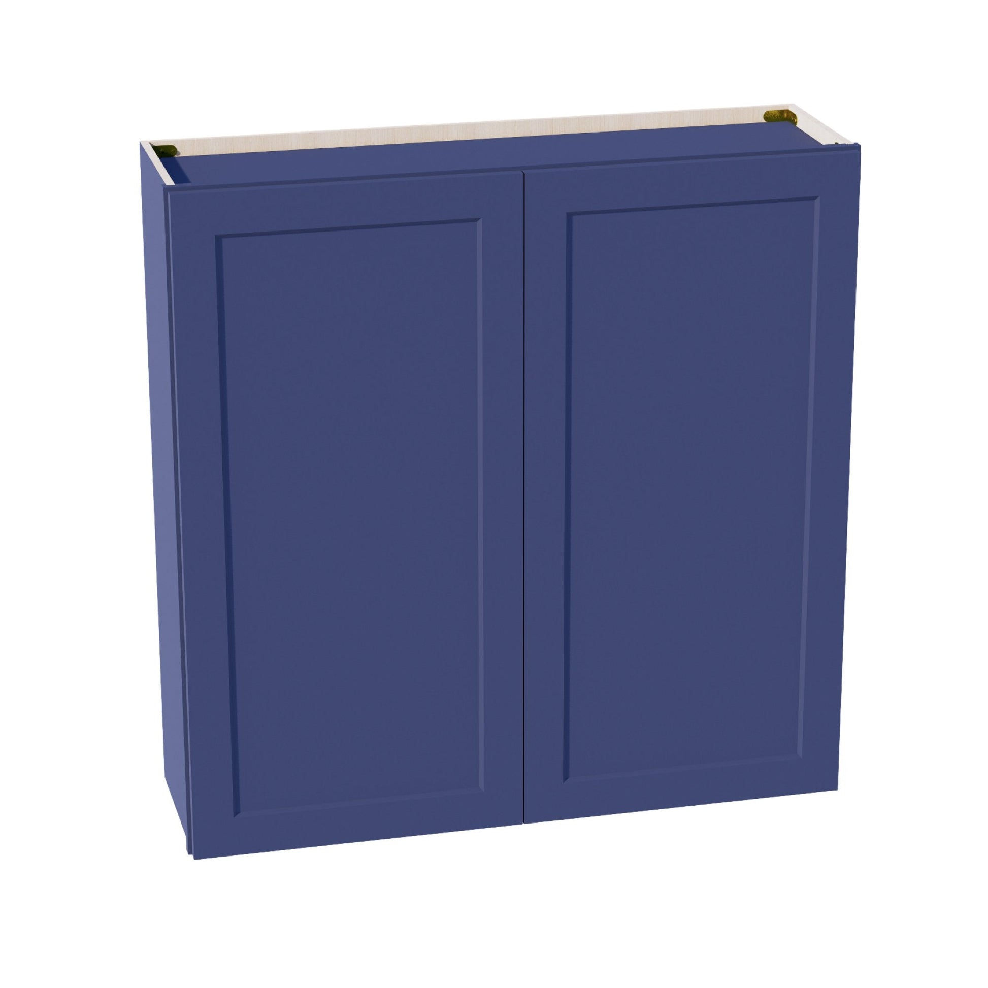 HB - W4242: Indigo Blue Shaker 42"W x 42"H 2 Doors & 3 Shelves Standard Wall Cabinet - NextCabinets