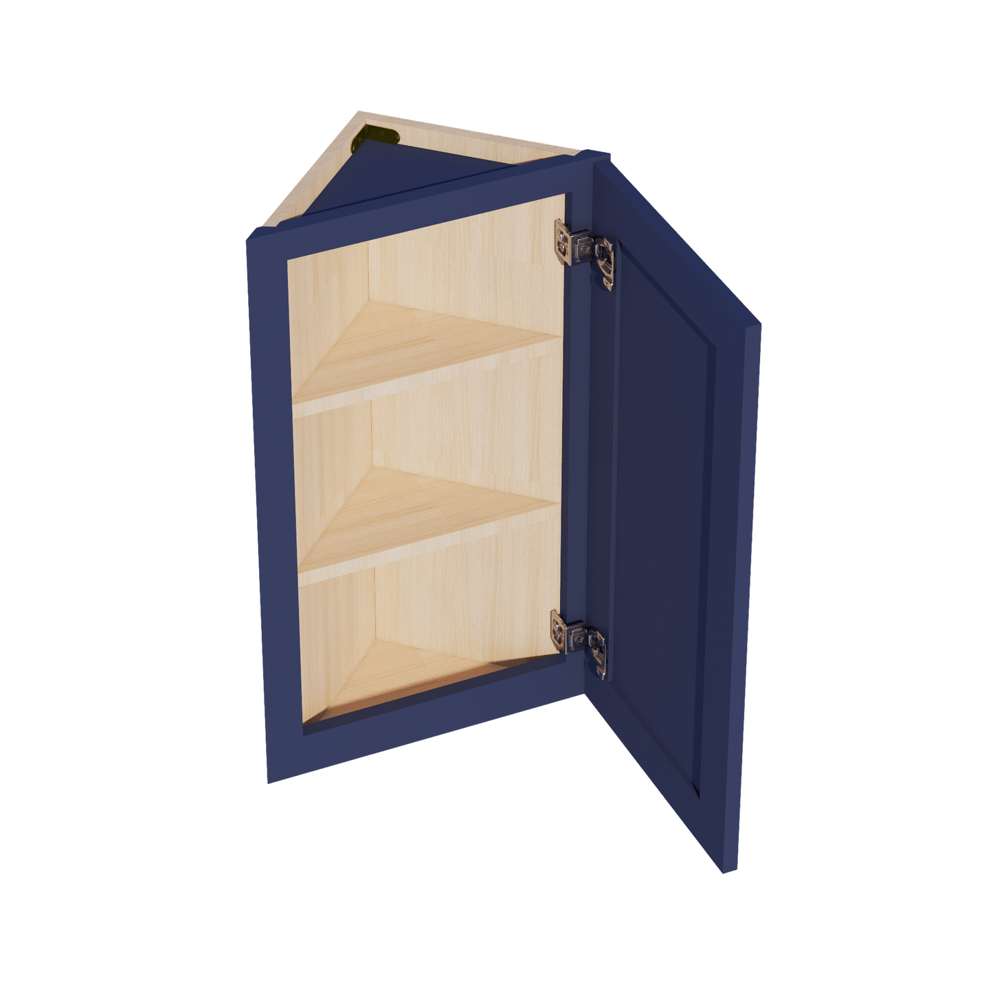 HB - WAE1230: Indigo Blue Shaker 12"W x 30"H x 12"D 1 Door & 2 Shelves Wall Angle End Cabinet - NextCabinets