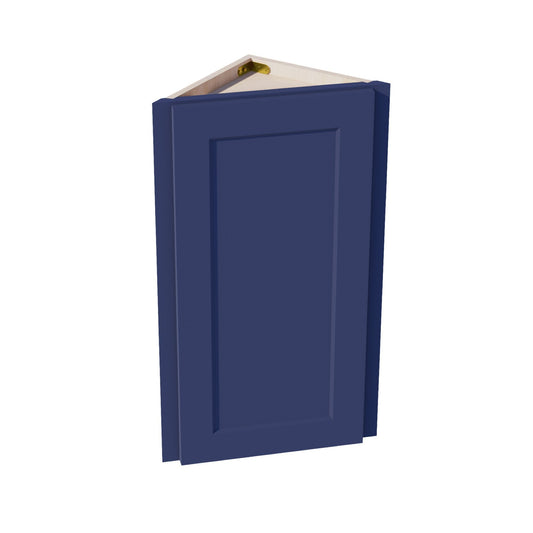 HB - WAE1230: Indigo Blue Shaker 12"W x 30"H x 12"D 1 Door & 2 Shelves Wall Angle End Cabinet - NextCabinets
