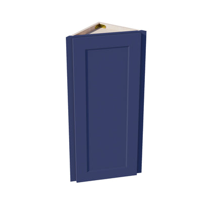 HB - WAE1236: Indigo Blue Shaker 12"W x 36"H x 12"D 1 Door & 2 Shelves Wall Angle End Cabinet - NextCabinets