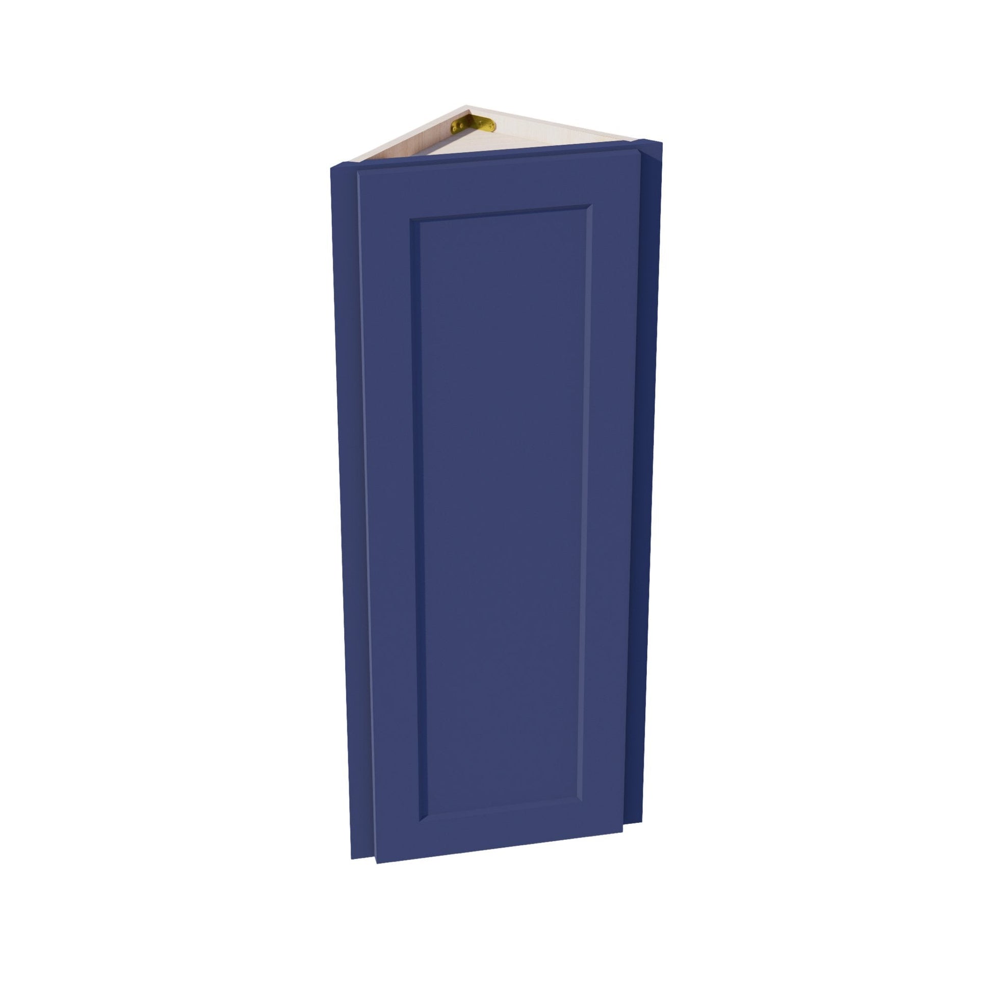 HB - WAE1242: Indigo Blue Shaker 12"W x 42"H x 12"D 1 Door & 3 Shelves Wall Angle End Cabinet - NextCabinets