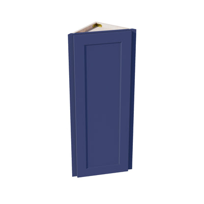 HB - WAE1242: Indigo Blue Shaker 12"W x 42"H x 12"D 1 Door & 3 Shelves Wall Angle End Cabinet - NextCabinets