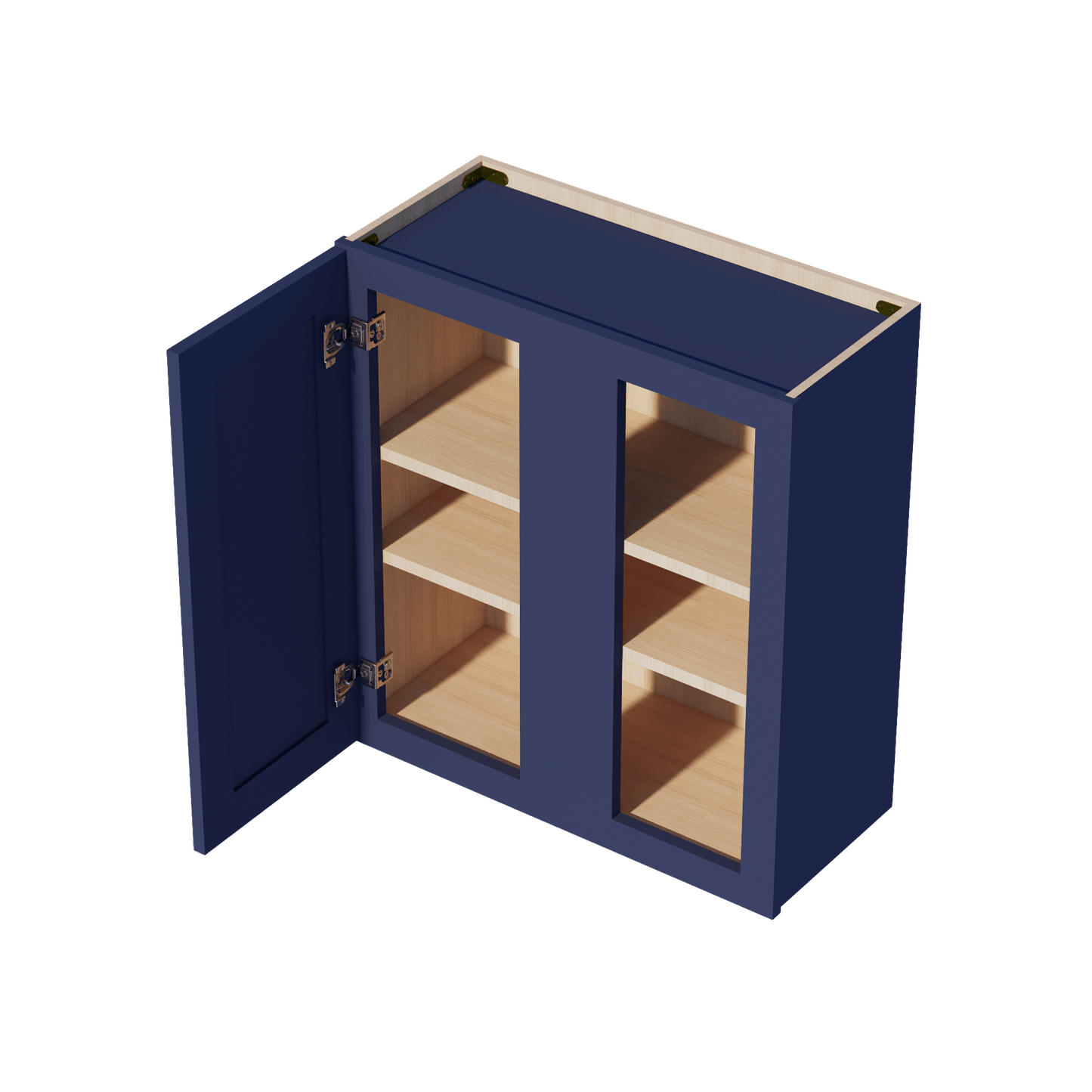 HB - WBC2730: Indigo Blue Shaker 27"W x 30"H 1 Door & 2 Shelves Wall Blind Corner Cabinets - NextCabinets